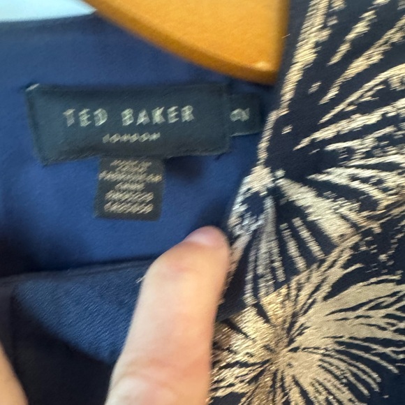 Ted Baker Elegant Navy and Gold Women's Dress - Picture 2 of 6